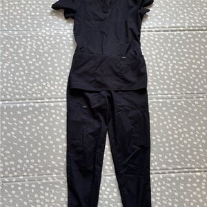 Landau Black Scrub Set